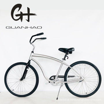 Aluminum Alloy Silver Color Popular Mens Adult Beach Cruiser Bike 26"